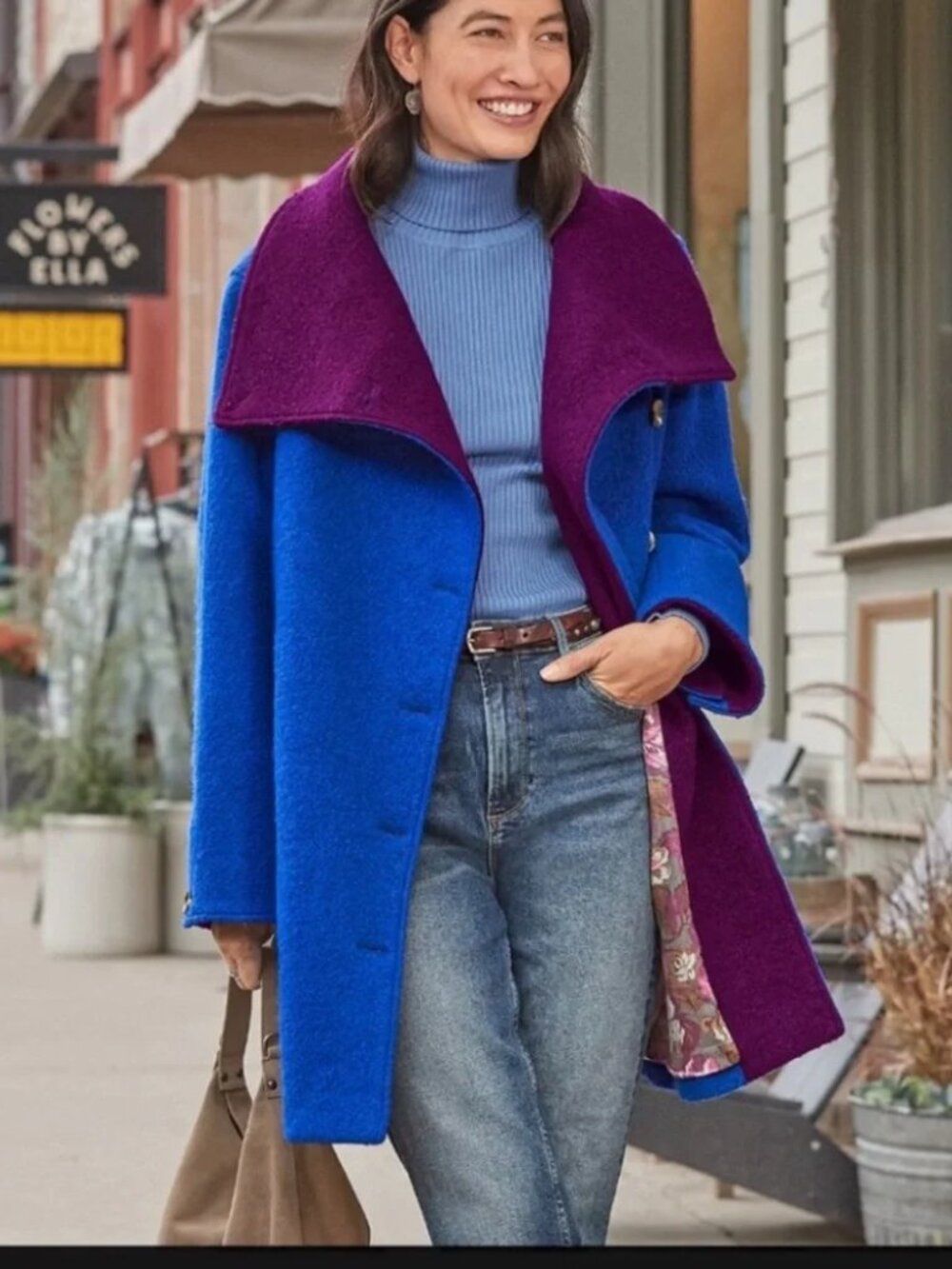 Sundance Wool Blend Coat Size XL Blue